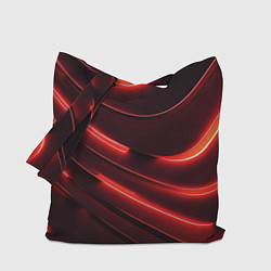 Сумка-шопер Красный неон абстракция, цвет: 3D-принт