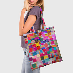 Сумка-шопер Разноцветные лоскутки, цвет: 3D-принт — фото 2