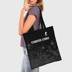 Сумка-шопер Counter Strike glitch на темном фоне: символ сверх, цвет: 3D-принт — фото 2