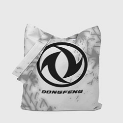 Сумка-шопер Dongfeng speed на светлом фоне со следами шин, цвет: 3D-принт