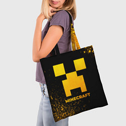 Сумка-шопер Minecraft - gold gradient, цвет: 3D-принт — фото 2