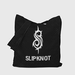 Сумка-шопер Slipknot glitch на темном фоне, цвет: 3D-принт