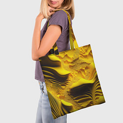 Сумка-шопер Желтая объемная текстура, цвет: 3D-принт — фото 2