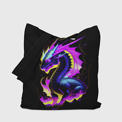 Сумка-шопер Неоновый космический дракон, цвет: 3D-принт