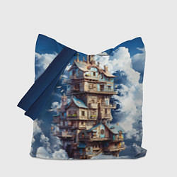 Сумка-шопер Сказочный дом в облаках, цвет: 3D-принт