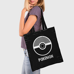 Сумка-шопер Pokemon glitch на темном фоне, цвет: 3D-принт — фото 2