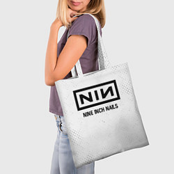 Сумка-шопер Nine Inch Nails glitch на светлом фоне, цвет: 3D-принт — фото 2