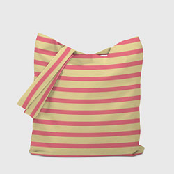 Сумка-шопер Нежный жёлто-розовый полосатый, цвет: 3D-принт