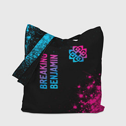 Сумка-шопер Breaking Benjamin - neon gradient: надпись, символ, цвет: 3D-принт