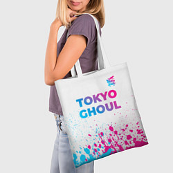 Сумка-шопер Tokyo Ghoul neon gradient style: символ сверху, цвет: 3D-принт — фото 2