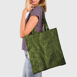 Сумка-шопер Мятая зеленая ткань, цвет: 3D-принт — фото 2