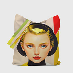 Сумка-шопер Девушка с жёлтыми волосами конструктивизм, цвет: 3D-принт