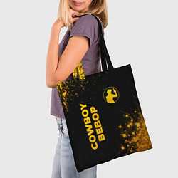 Сумка-шопер Cowboy Bebop - gold gradient: надпись, символ, цвет: 3D-принт — фото 2