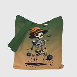 Сумка-шопер Funny skeleton - halloween - neural network, цвет: 3D-принт