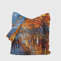 Сумка-шопер Осенний город импрессионизм, цвет: 3D-принт