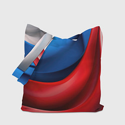 Сумка-шопер Объемная абстракция в цветах флага РФ, цвет: 3D-принт