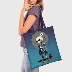 Сумка-шопер Funny skeleton - neural network - halloween, цвет: 3D-принт — фото 2
