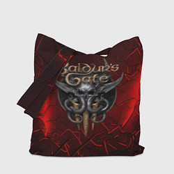 Сумка-шоппер Baldurs Gate 3 logo red