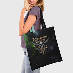 Сумка-шопер Baldurs Gate 3 logo dark green, цвет: 3D-принт — фото 2