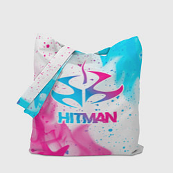 Сумка-шопер Hitman neon gradient style, цвет: 3D-принт