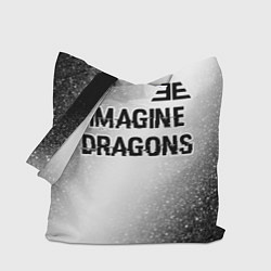 Сумка-шопер Imagine Dragons glitch на светлом фоне: символ све, цвет: 3D-принт