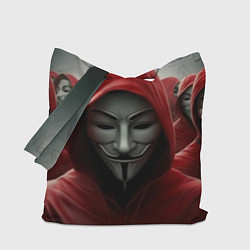 Сумка-шоппер Анонимусы в красных капюшонах