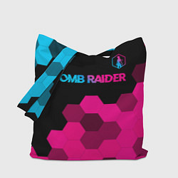 Сумка-шопер Tomb Raider - neon gradient: символ сверху, цвет: 3D-принт