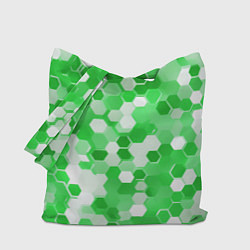 Сумка-шопер Кибер Hexagon Зелёный, цвет: 3D-принт