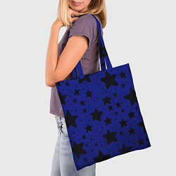 Сумка-шопер Большие звезды синий, цвет: 3D-принт — фото 2