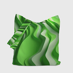 Сумка-шопер Зеленые объемные полосы, цвет: 3D-принт