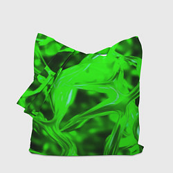 Сумка-шопер Зелёная кислотная неоновая коалесценция, цвет: 3D-принт