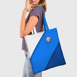 Сумка-шопер Volkswagen - голубые линии, цвет: 3D-принт — фото 2