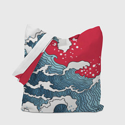 Сумка-шопер Страна восходящего солнца - большая волна, цвет: 3D-принт