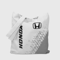 Сумка-шопер Honda speed на светлом фоне со следами шин: надпис, цвет: 3D-принт