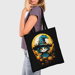 Сумка-шопер Синий кот колдун, цвет: 3D-принт — фото 2