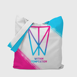 Сумка-шопер Within Temptation neon gradient style, цвет: 3D-принт