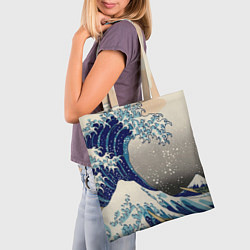 Сумка-шопер Великая волна от Канагава, цвет: 3D-принт — фото 2