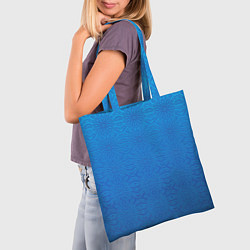 Сумка-шопер Переливающаяся абстракция голубой, цвет: 3D-принт — фото 2