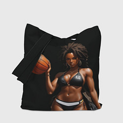 Сумка-шопер Девушка с баскетбольным мячом, цвет: 3D-принт