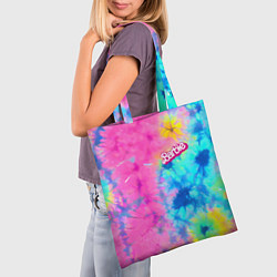 Сумка-шопер Barbie - floral pattern - tie-dye, цвет: 3D-принт — фото 2