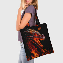 Сумка-шопер Огненный дракон 2024 год, цвет: 3D-принт — фото 2