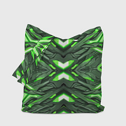 Сумка-шопер Кибер неоновая броня зелёная, цвет: 3D-принт
