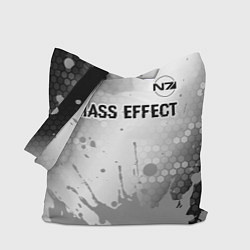 Сумка-шопер Mass Effect glitch на светлом фоне посередине, цвет: 3D-принт
