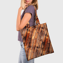 Сумка-шопер Деревянная обшивка, цвет: 3D-принт — фото 2