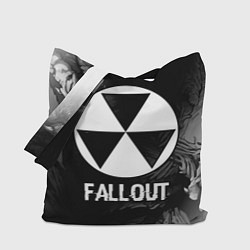 Сумка-шопер Fallout glitch на темном фоне, цвет: 3D-принт
