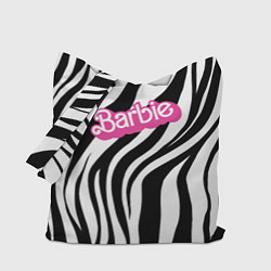 Сумка-шопер Ретро Барби - паттерн полосок зебры, цвет: 3D-принт