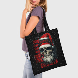 Сумка-шопер Рождественская с черепом деда мороза, цвет: 3D-принт — фото 2