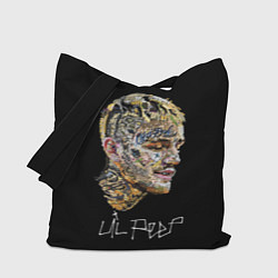 Сумка-шопер Lil Peep mosaic rap, цвет: 3D-принт