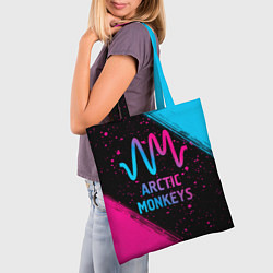Сумка-шопер Arctic Monkeys - neon gradient, цвет: 3D-принт — фото 2