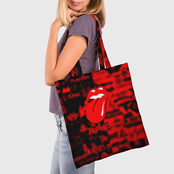 Сумка-шопер Rolling Stones logo групп, цвет: 3D-принт — фото 2